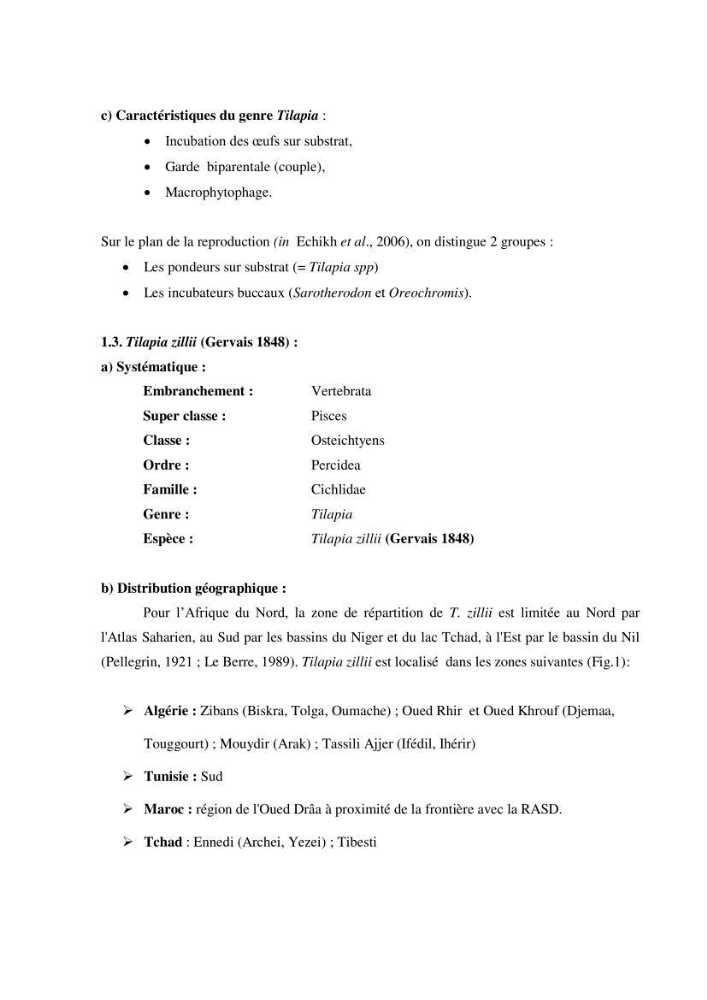 Investigation préliminaire sur la parasitofaune de trois cichlides d\'Algérie