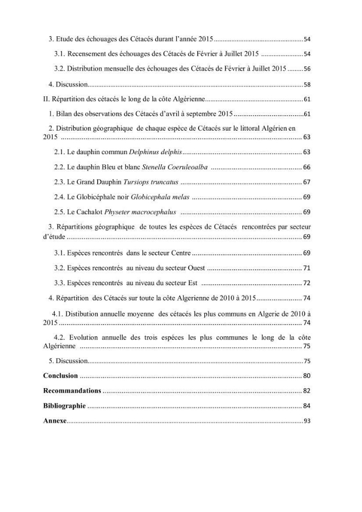 Contribution à l\'étude de la répartition des cétacés le long de la côte Algérienne: bilan des échouages