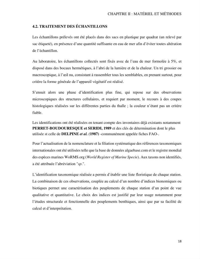 Bioévaluation de la qualité des eaux marines côtières par l\'utilisation des macroalgues dynamique spatiale