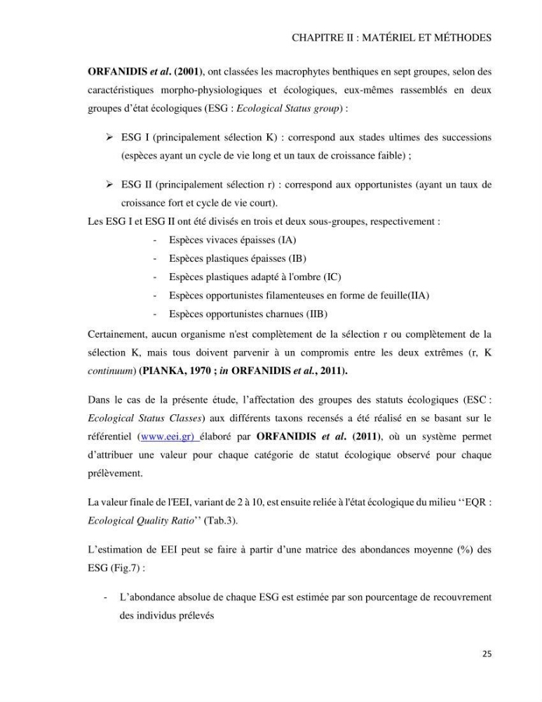 Bioévaluation de la qualité des eaux marines côtières par l\'utilisation des macroalgues dynamique spatiale