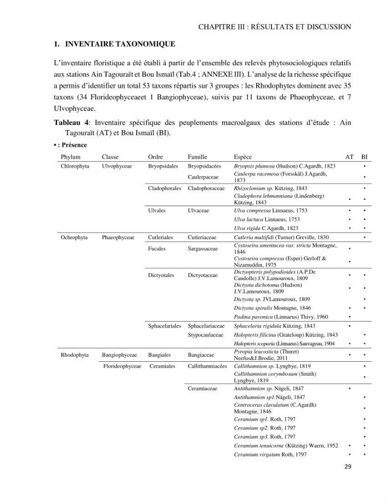 Bioévaluation de la qualité des eaux marines côtières par l\'utilisation des macroalgues dynamique spatiale