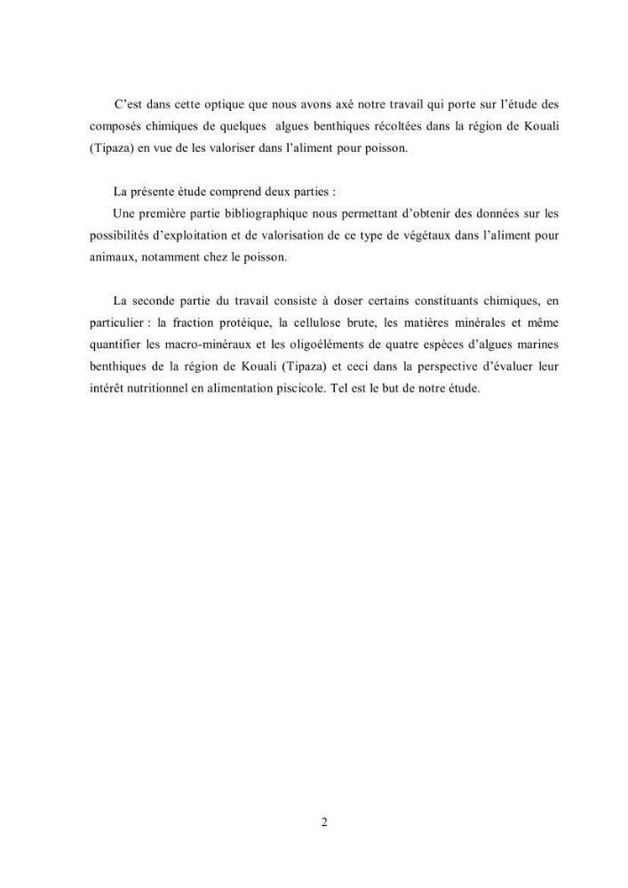 Composition chimique et minérale de quatre algues benthiques de la région de Kouali (Tipaza)