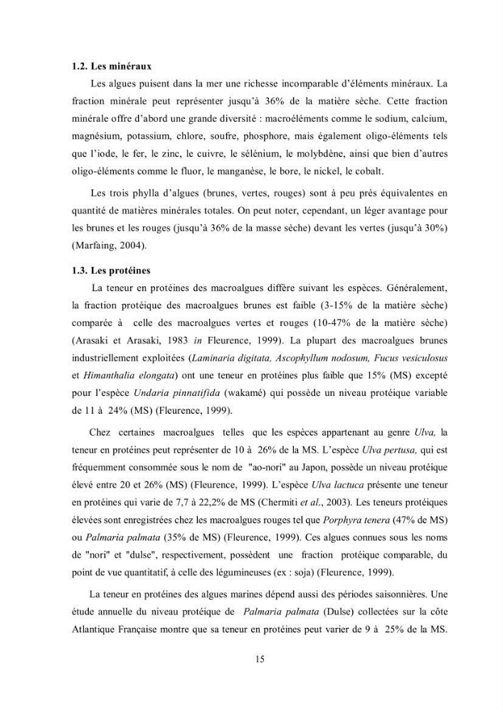 Composition chimique et minérale de quatre algues benthiques de la région de Kouali (Tipaza)