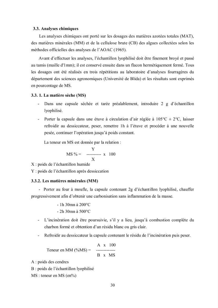 Composition chimique et minérale de quatre algues benthiques de la région de Kouali (Tipaza)