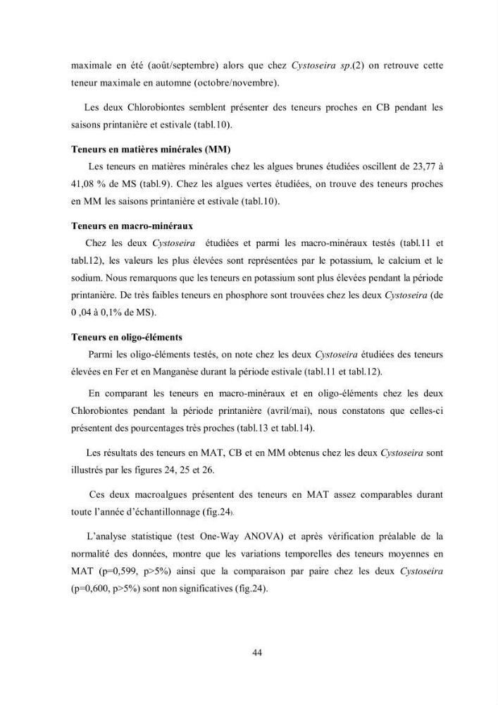 Composition chimique et minérale de quatre algues benthiques de la région de Kouali (Tipaza)