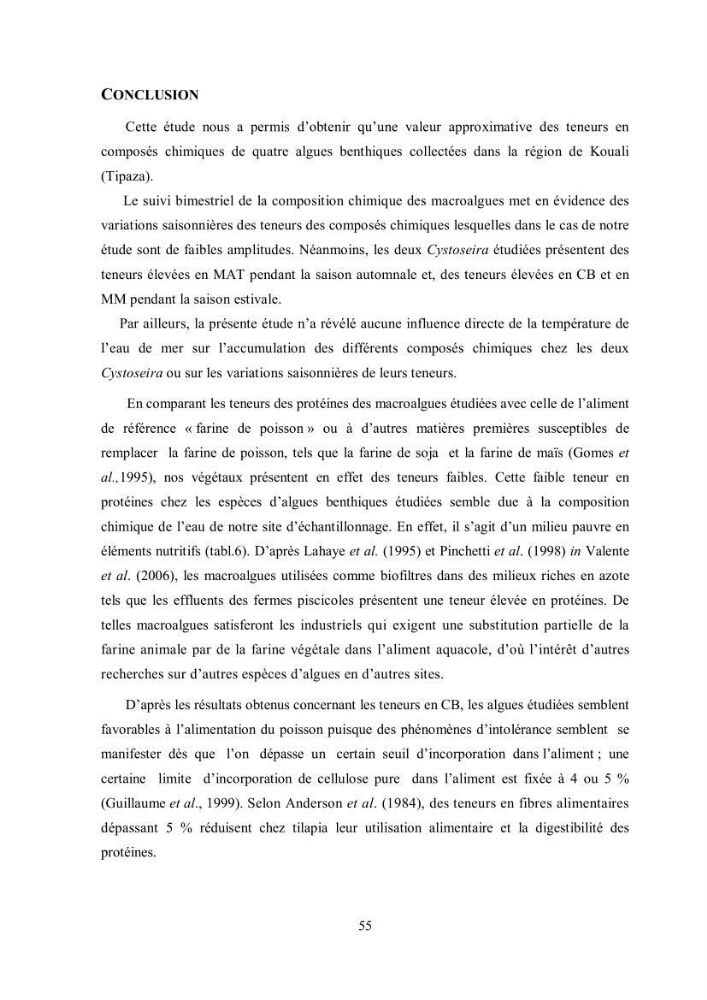 Composition chimique et minérale de quatre algues benthiques de la région de Kouali (Tipaza)