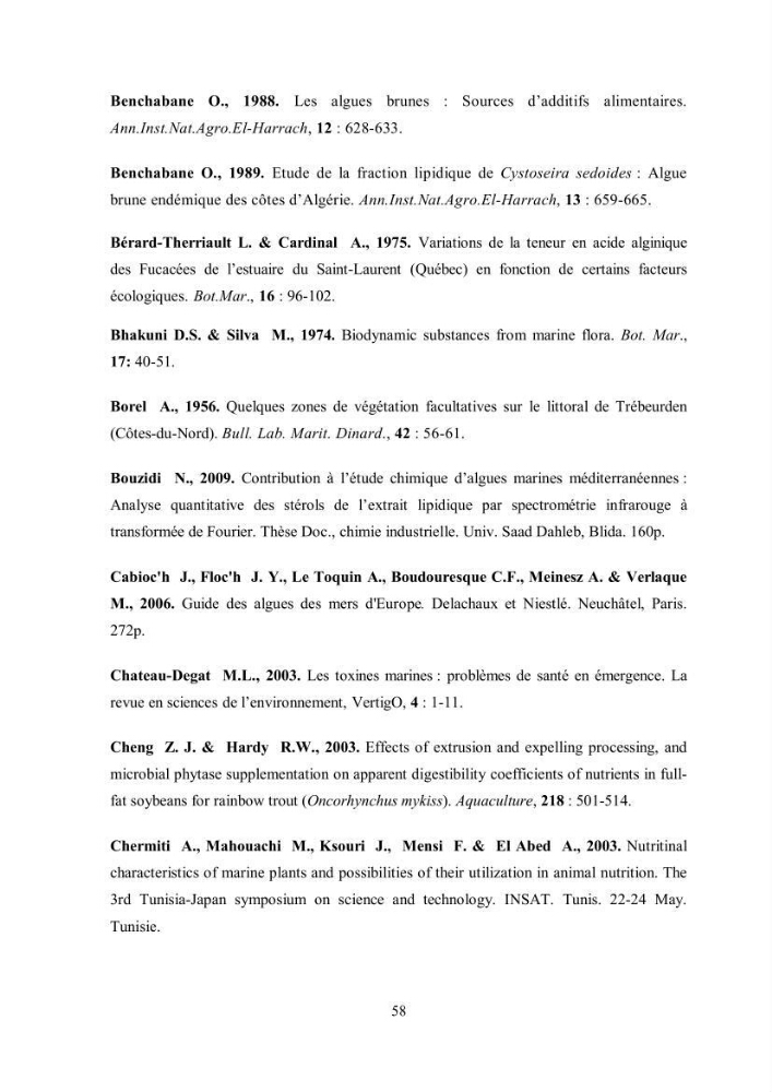 Composition chimique et minérale de quatre algues benthiques de la région de Kouali (Tipaza)