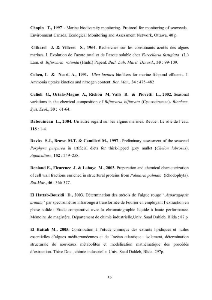 Composition chimique et minérale de quatre algues benthiques de la région de Kouali (Tipaza)