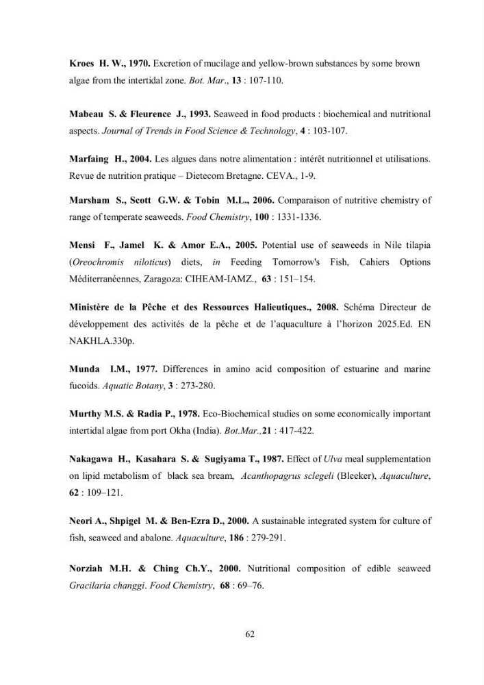 Composition chimique et minérale de quatre algues benthiques de la région de Kouali (Tipaza)