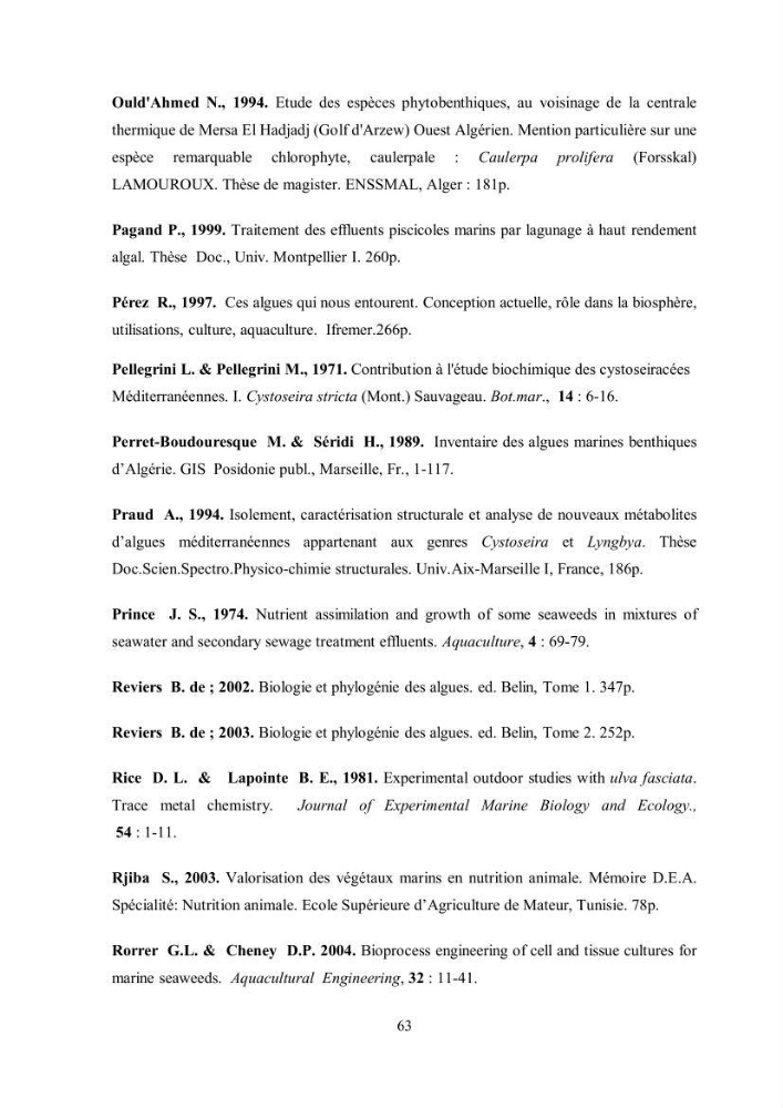 Composition chimique et minérale de quatre algues benthiques de la région de Kouali (Tipaza)