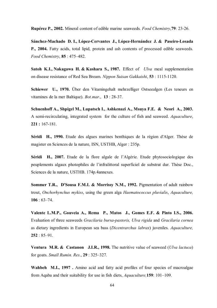 Composition chimique et minérale de quatre algues benthiques de la région de Kouali (Tipaza)