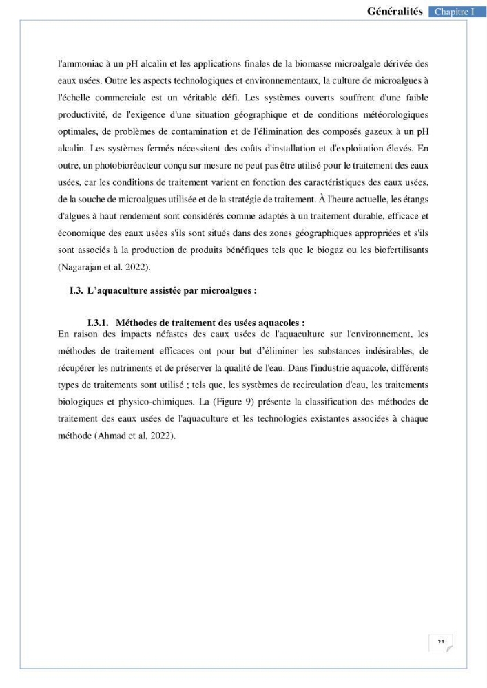Isolement, purification et criblage des microalgues pour le traitement des eaux usées aquacoles
