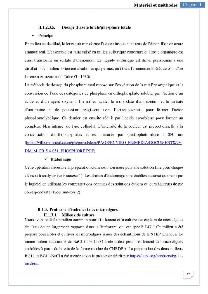 Isolement, purification et criblage des microalgues pour le traitement des eaux usées aquacoles