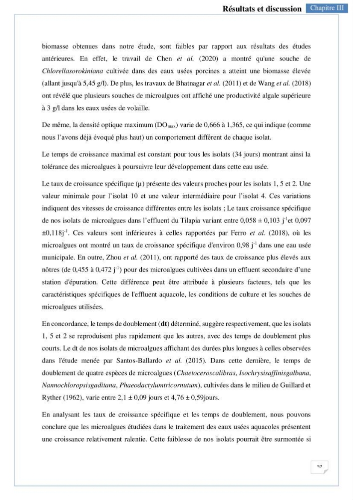 Isolement, purification et criblage des microalgues pour le traitement des eaux usées aquacoles