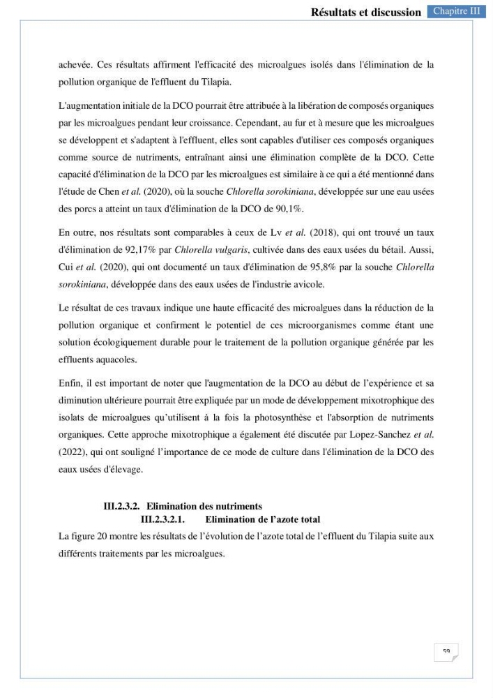 Isolement, purification et criblage des microalgues pour le traitement des eaux usées aquacoles