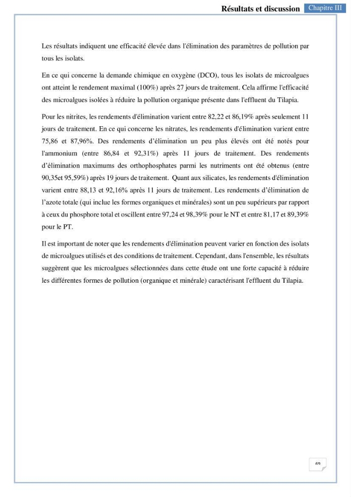 Isolement, purification et criblage des microalgues pour le traitement des eaux usées aquacoles