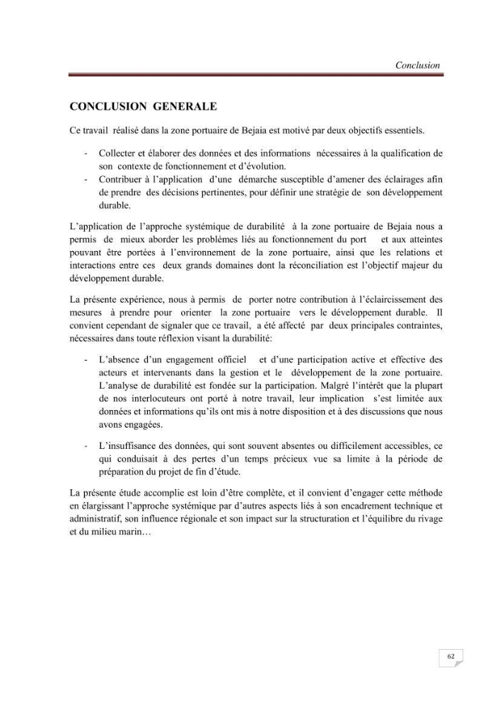 Contribution à la stratégie de développement durable d\'une zone portuaire