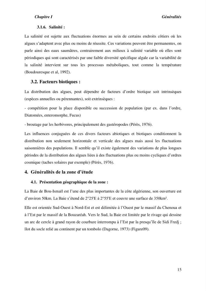 Contribution à l\'étude du peuplement algal de substart dur dans la région de Tipaza