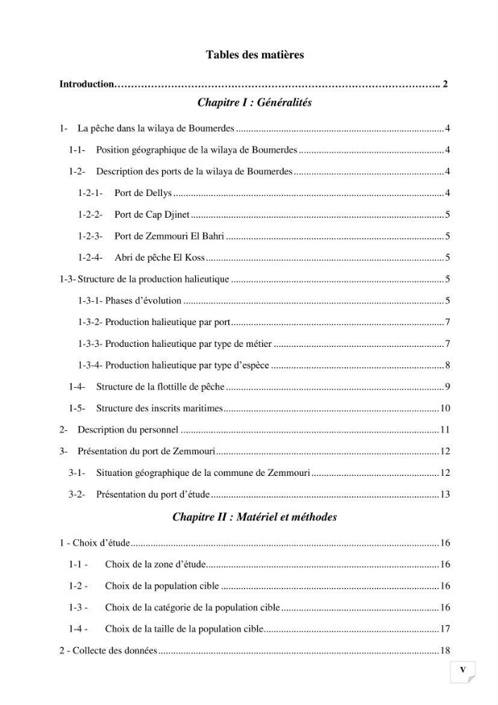 Etude des indicateurs socio-economiques de la pecherie sardinière dans le port de Zemmouri El Bahri (Boumerdes)