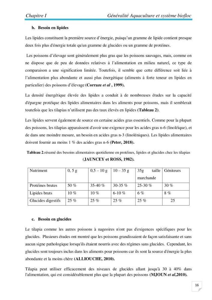 Contribution à la conception d’une ferme d\'élevage De tilapia du Nil (Oreochromis niloticus) en système bio-floc.: