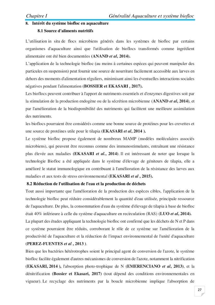 Contribution à la conception d’une ferme d\'élevage De tilapia du Nil (Oreochromis niloticus) en système bio-floc.: