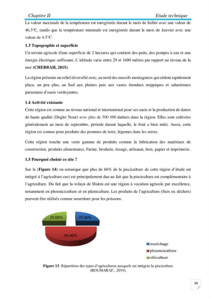 Contribution à la conception d’une ferme d\'élevage De tilapia du Nil (Oreochromis niloticus) en système bio-floc.: