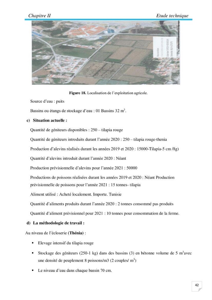 Contribution à la conception d’une ferme d\'élevage De tilapia du Nil (Oreochromis niloticus) en système bio-floc.: