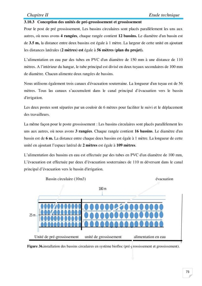 Contribution à la conception d’une ferme d\'élevage De tilapia du Nil (Oreochromis niloticus) en système bio-floc.: