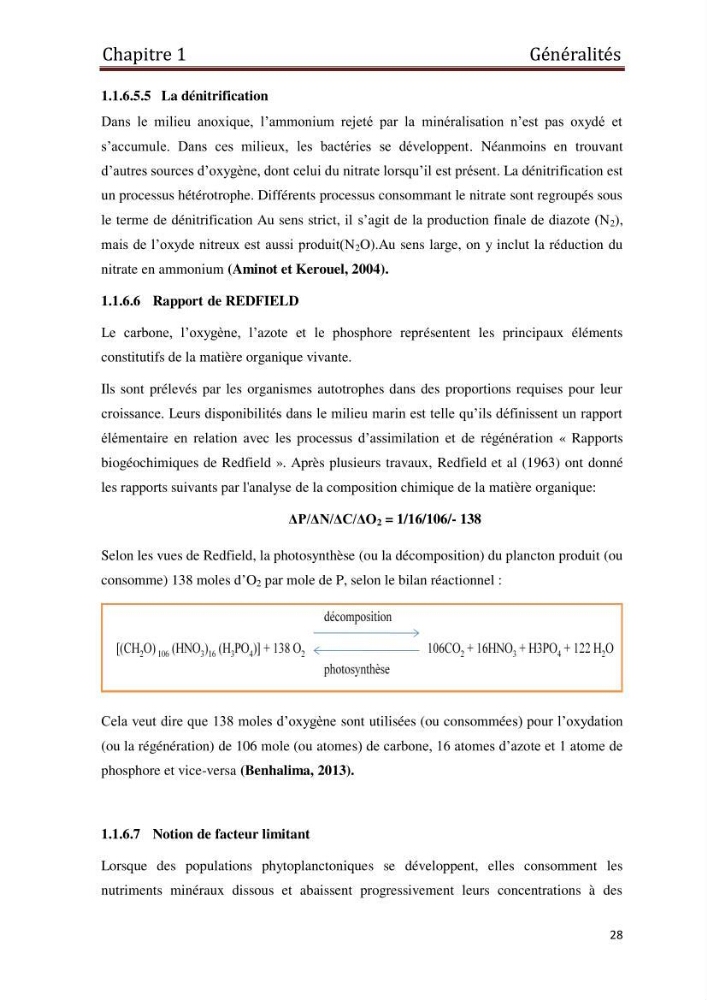 Les paramètres physico-chimiques et les sels nutritifs dans les eaux côtières Algéroises ( Baie d\'Alger, la baie de Bou-Ismail:
