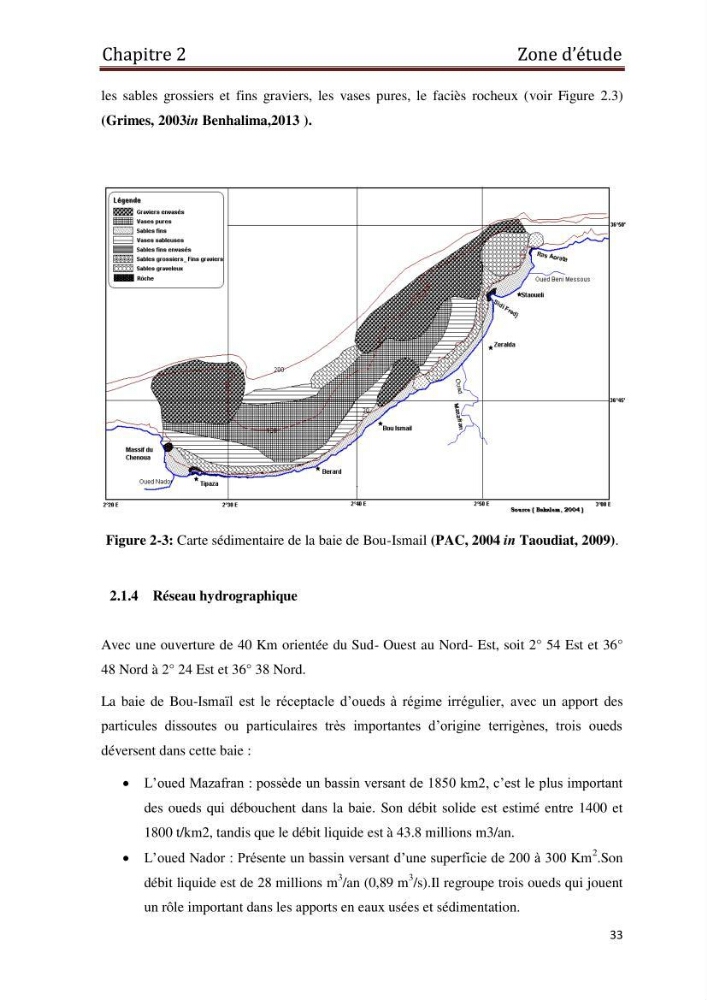 Les paramètres physico-chimiques et les sels nutritifs dans les eaux côtières Algéroises ( Baie d\'Alger, la baie de Bou-Ismail: