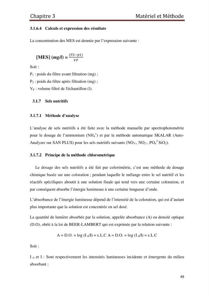Les paramètres physico-chimiques et les sels nutritifs dans les eaux côtières Algéroises ( Baie d\'Alger, la baie de Bou-Ismail: