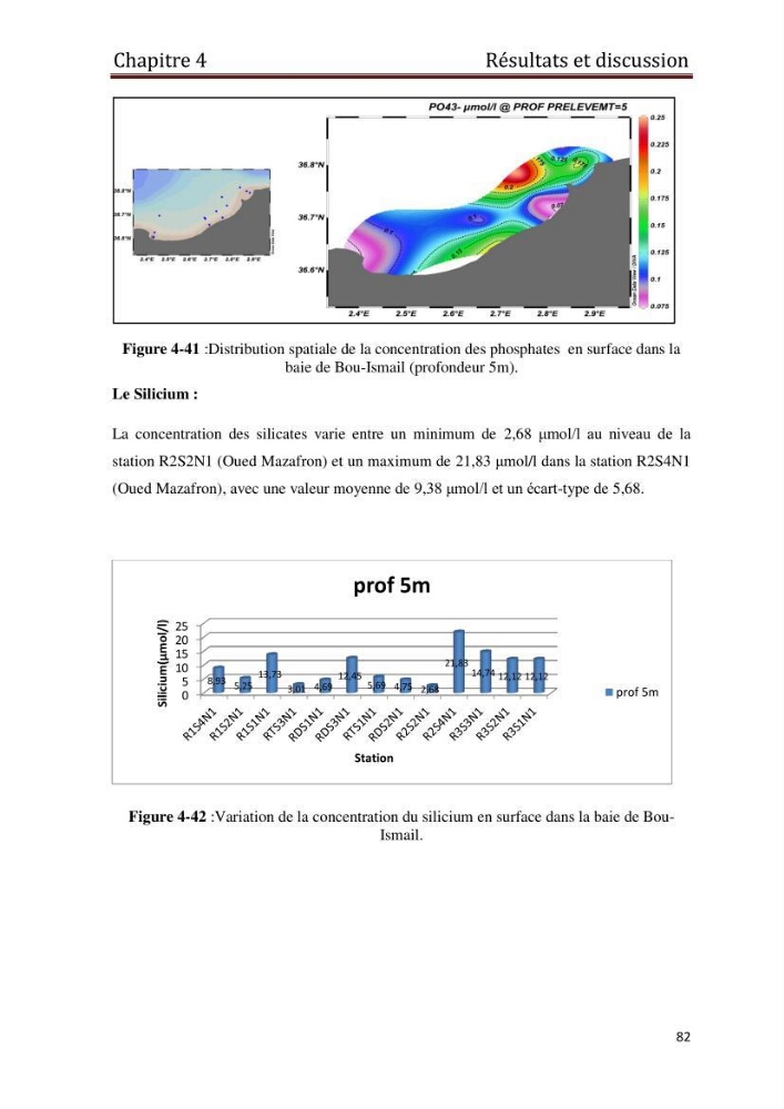 Les paramètres physico-chimiques et les sels nutritifs dans les eaux côtières Algéroises ( Baie d\'Alger, la baie de Bou-Ismail:
