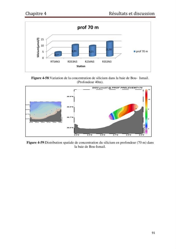 Les paramètres physico-chimiques et les sels nutritifs dans les eaux côtières Algéroises ( Baie d\'Alger, la baie de Bou-Ismail: