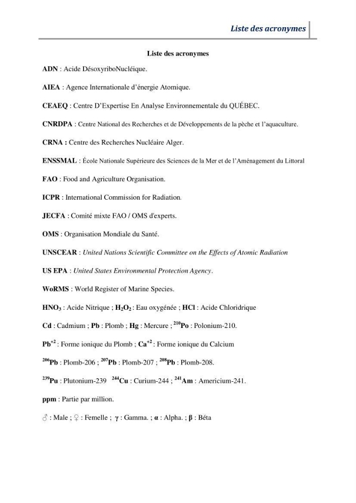 Contribution à l’évaluation des risques environnementaux radioactifs et métalliques sur la biodiversité de quelques organismes marins