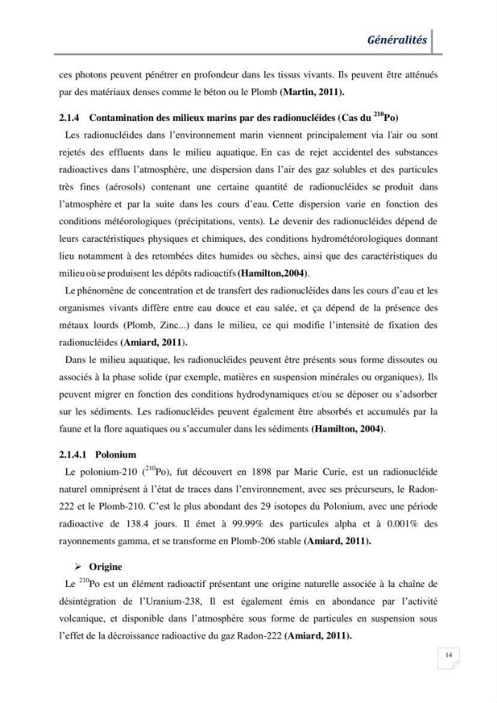 Contribution à l’évaluation des risques environnementaux radioactifs et métalliques sur la biodiversité de quelques organismes marins