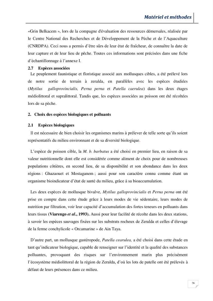 Contribution à l’évaluation des risques environnementaux radioactifs et métalliques sur la biodiversité de quelques organismes marins