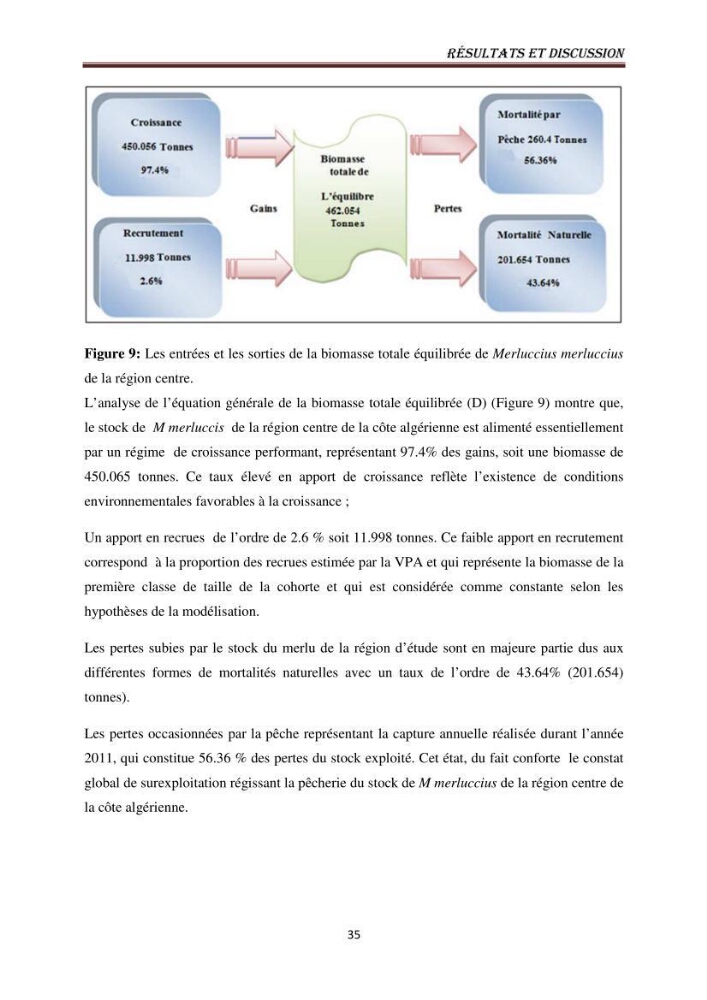 Impact de la mortalité totale (Z) sur l\'estimation de la biomasse exploitable du merlu (Merluccius merluccius, Linnaeus, 1758) de la région centre de la côte algérienne