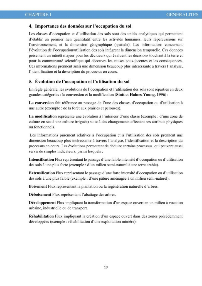 L\'évolution de l\'occupation du sol de la zone côtière du Parc National de Taza Jijel