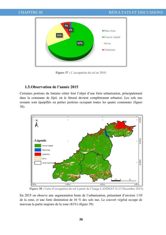 L\'évolution de l\'occupation du sol de la zone côtière du Parc National de Taza Jijel
