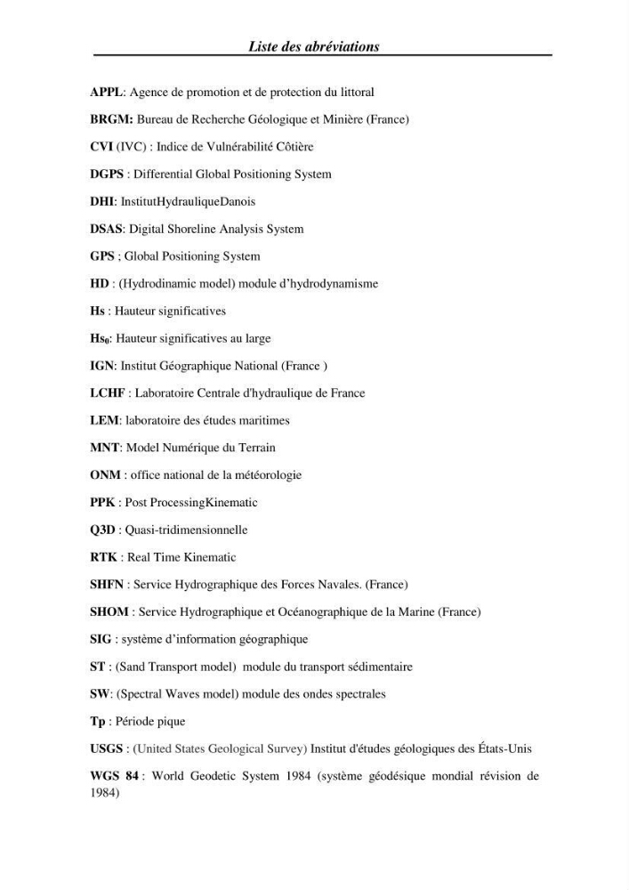 Etude et évaluation de l\'état de la vulnérabilité du système côtier de la zone Est-Algéroise: