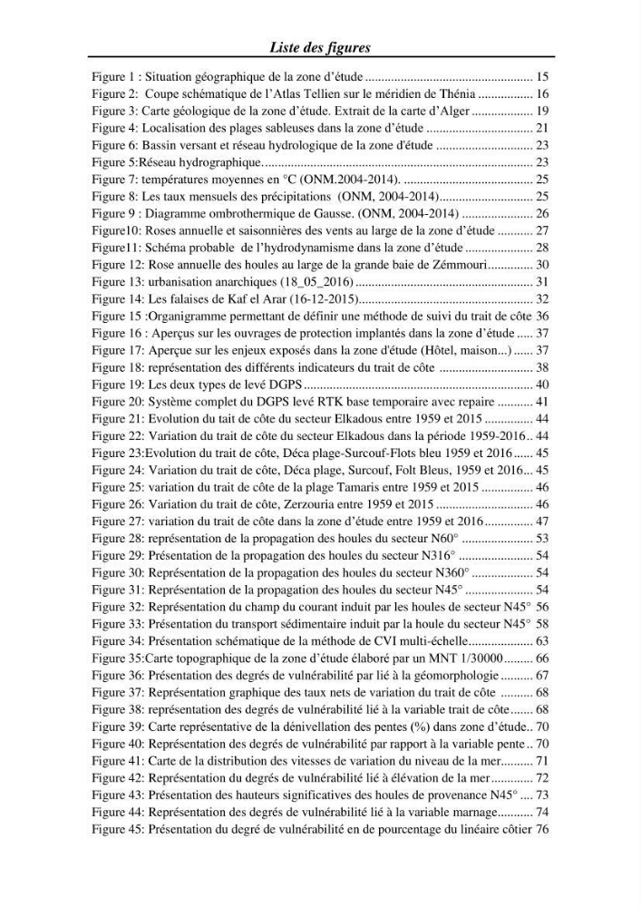 Etude et évaluation de l\'état de la vulnérabilité du système côtier de la zone Est-Algéroise: