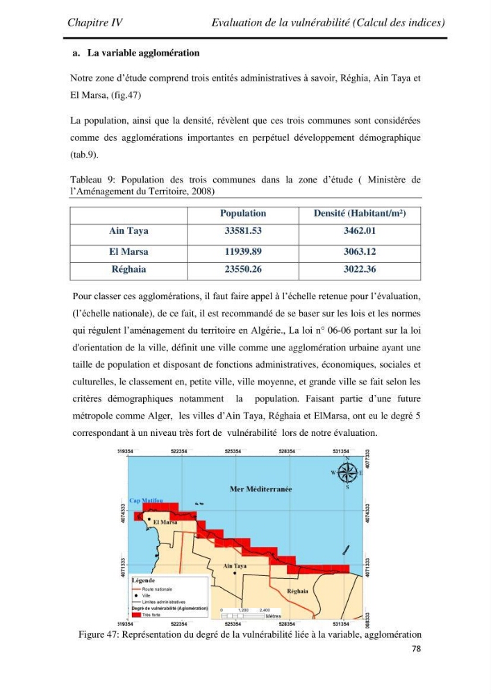 Etude et évaluation de l\'état de la vulnérabilité du système côtier de la zone Est-Algéroise: