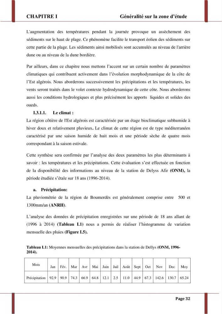 Processus morpho-sédimentaire et évolution multi-échelle de la plage front de mer de la ville de boumerdes