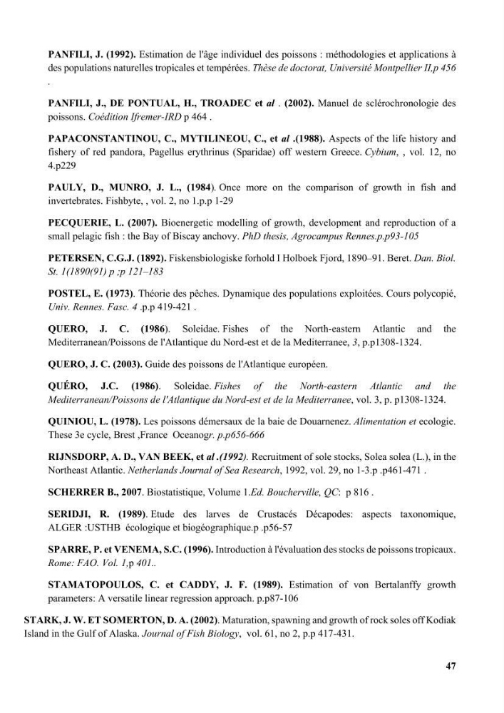 Age, croissance et reproduction de la sole Pegusa lascaris (Risso, 1810) des eaux centre algériennes
