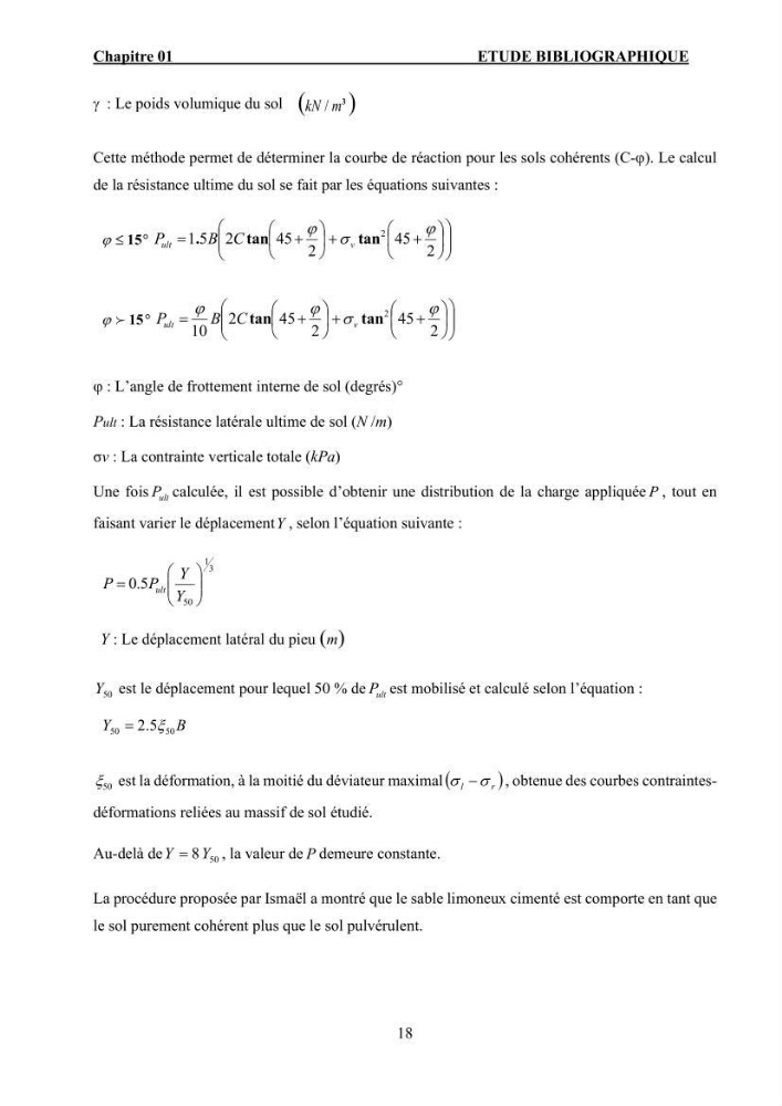 Dimensionnement des fondations sur pieux sous charge horizontale – étude comparative des méthodes de calcul dans un sol sableux saturé:
