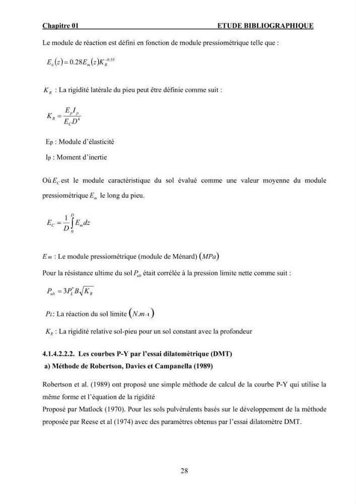 Dimensionnement des fondations sur pieux sous charge horizontale – étude comparative des méthodes de calcul dans un sol sableux saturé: