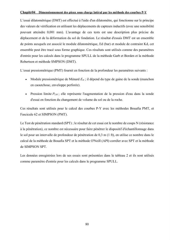 Dimensionnement des fondations sur pieux sous charge horizontale – étude comparative des méthodes de calcul dans un sol sableux saturé: