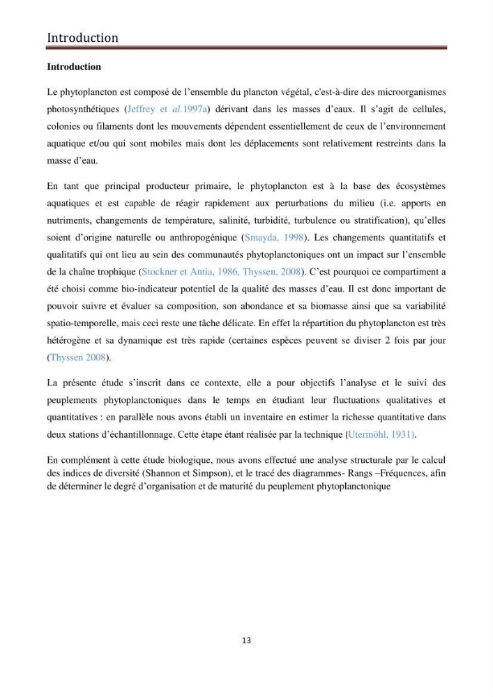 Suivi des populations phytoplanctoniquedans la baie de Bou-Ismail (Avril-Mai 2015).:
