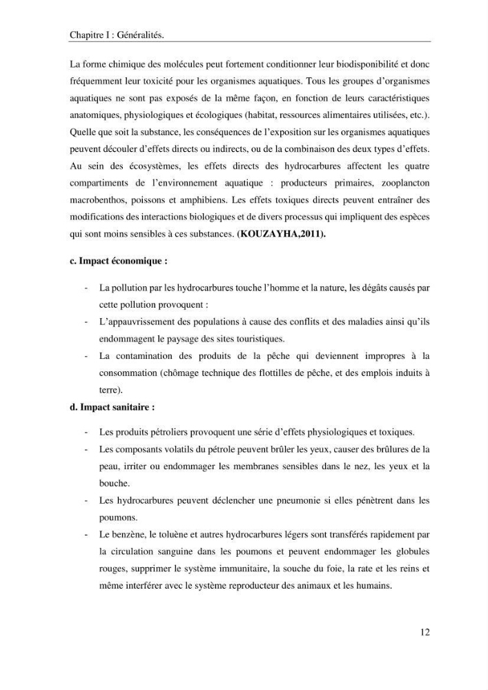 Les effets des paramètres physicochimiques sur l\'activité des bactéries marines hydrocarbonoclastes