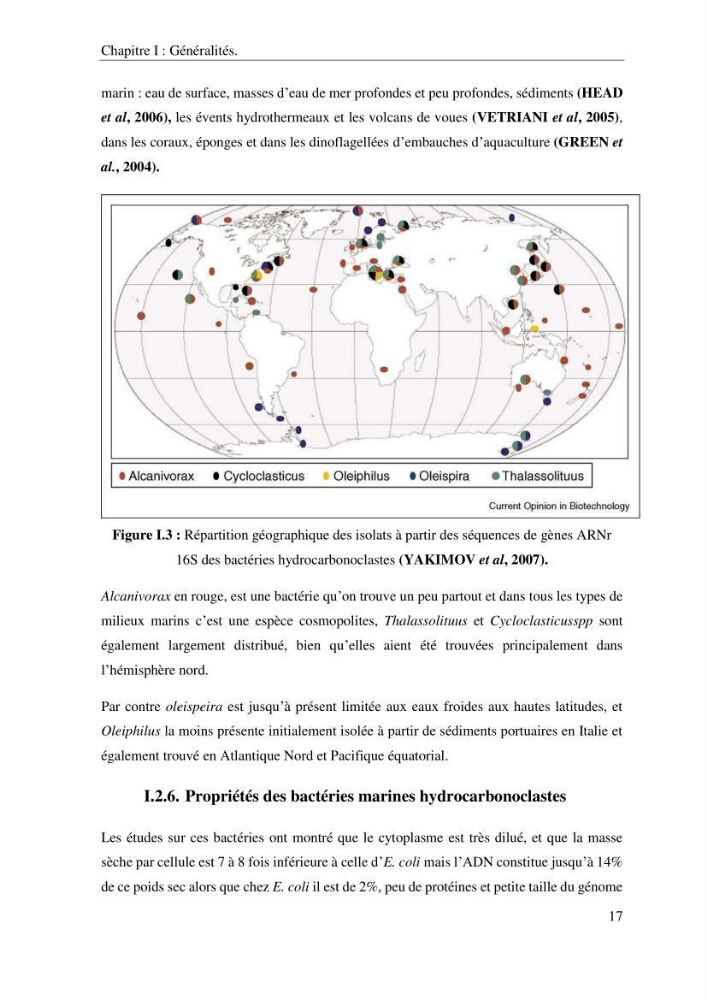 Les effets des paramètres physicochimiques sur l\'activité des bactéries marines hydrocarbonoclastes